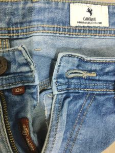 Cantabil Light Wash Distressed Jeans