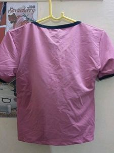 Cute Pink Square Neck T-Shirt