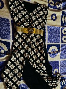 Designer Geometric Print Gown
