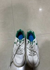 Redtape White &amp; Green Leather Sneakers