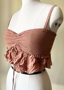 Smocked Ruffle Crop Top