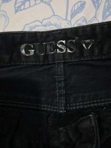 Guess Black Denim Mini Skirt
