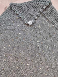 Vintage Grey Knit Poncho