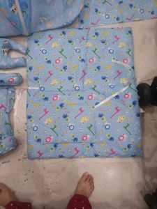 Cute Baby Blue Bedding Set with Animals