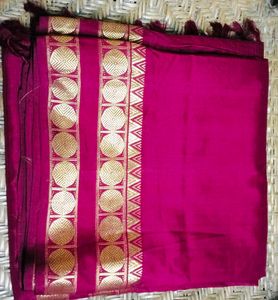 9-Yards Blood Red Pattu Rasi Saree