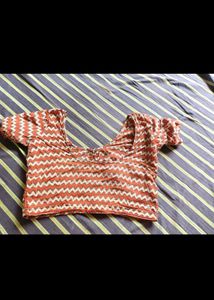 Boho Zigzag Print Blouse