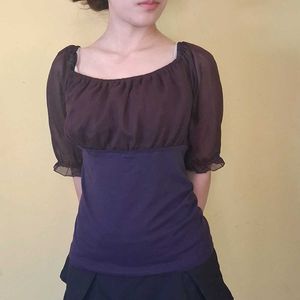Purple chic y2k Sleeve Top