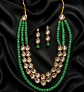Stunning Mint Green Kundan Jewellery Set