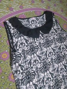 Vintage Black &amp; White Patterned Dress