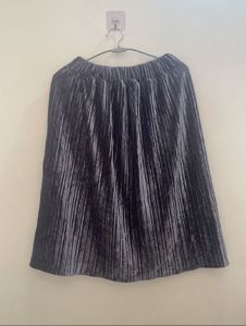 Pleated Velvet Skirt