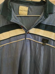 Stylish Blue Striped Long Sleeve Polo Shirt
