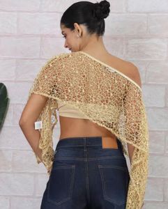 Shein Stylish Gold Lace Blouse