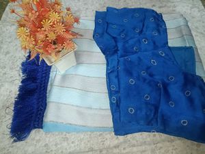 Vibrant Blue Indian Saree