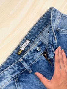 off duty ice blue wide legs jeans