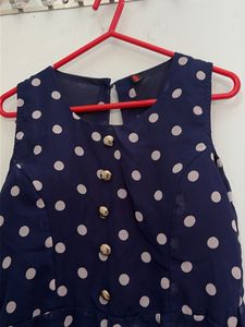 Navy Polka Dot Maxi Dress