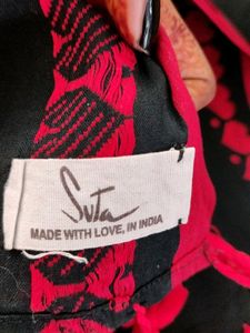 Black And Red Saree (Women's)