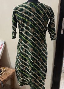 Green Striped Ethnic Kurta