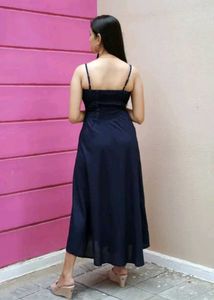 Navy Blue Spaghetti Strap Dress