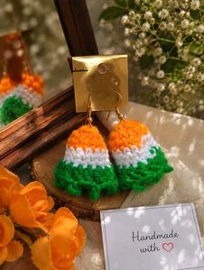 Handmade Tricolor Crochet Earrings
