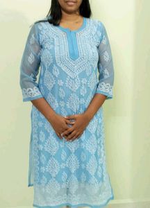 Sky Blue Chikankari Kurta