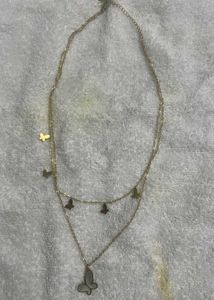 Golden Layered Stainless Steel Butterfly Necklace