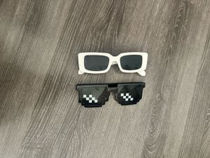 Cool White &amp; Pixel Sunglasses Set
