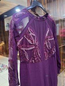Elegant Purple Embellished Gown
