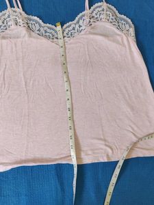 george Pink Lace Trim Camisole