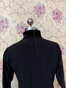 Sparkling Black Turtleneck Top