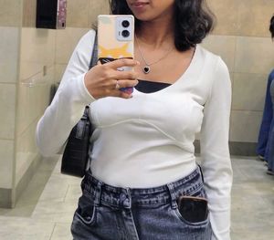 Bershka White Long Sleeve Top (Made in Turkey)