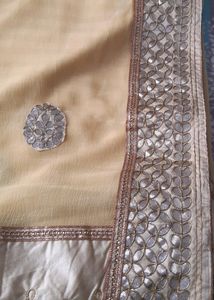 Beige Color Saree (Heavy With Blouse Pc)