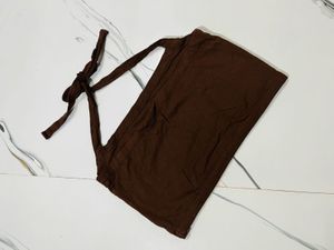 Brown Halter Neck Crop Top