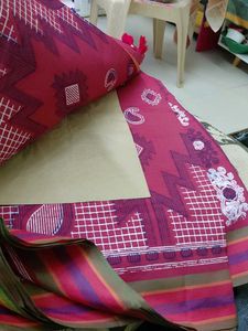Beautiful Pink Saree with Floral Print