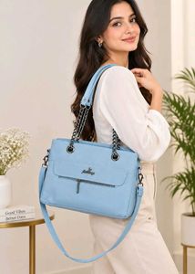 Sky Blue Chain Shoulder Bag