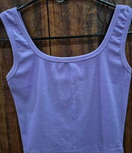 Lavender Ribbed Crop Top