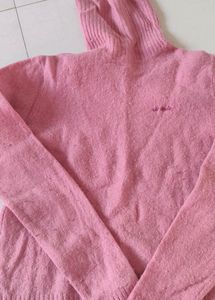 High Neck Pink Sweater