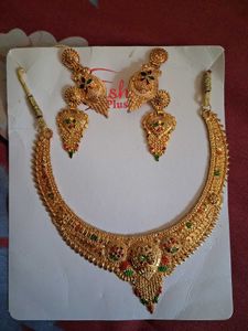Gold-tone Necklace and Earrings Set