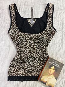 Leopard Lace Detail Top