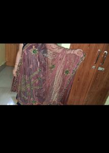 Embroidered Pink Saree
