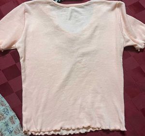 Cute Ruched V-Neck Tee