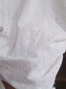 Chic Ruched White Eyelet Top