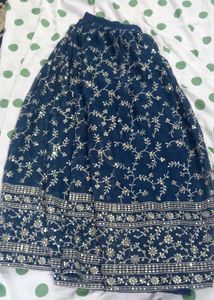 Embellished Navy Blue Ethnic Skirt
