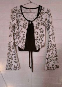 Floral Print Shrug with Tank Top