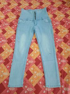 High Waisted Light Wash Skinny Jeans