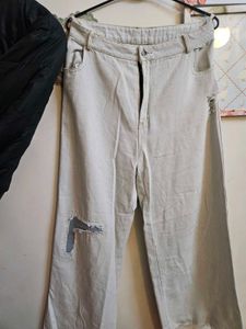 Chic Puffer Jacket &amp; Wide Leg Jeans Set