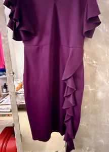Elegant Purple Ruffle Dress