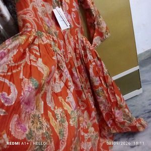 🎉Offer🎉Elegant Orange Floral gown