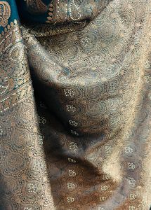 Elegant bottle green Saree with Brocade Border