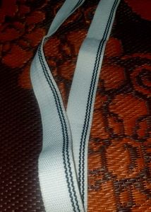 White Webbing Belt with Black Stripes
