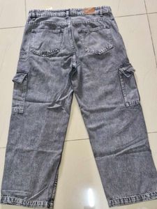 Grey Wash Cargo Jeans